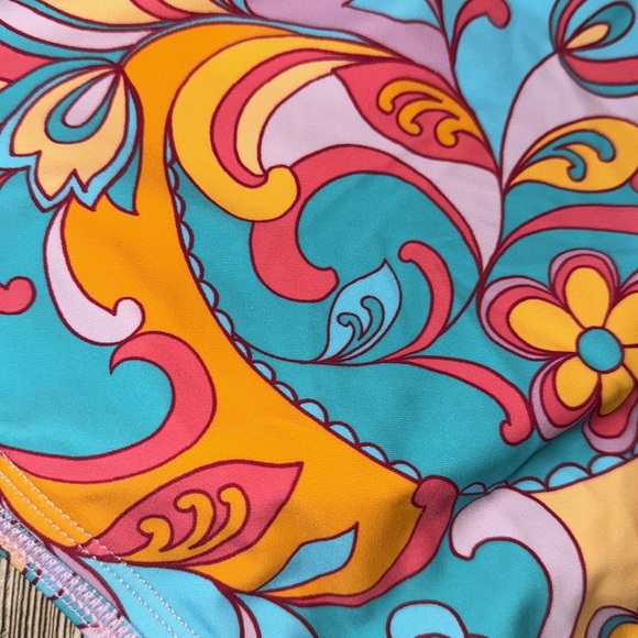 Colorful Floral Bikini Set boho bright XS NEW matching set - Picture 4 of 4